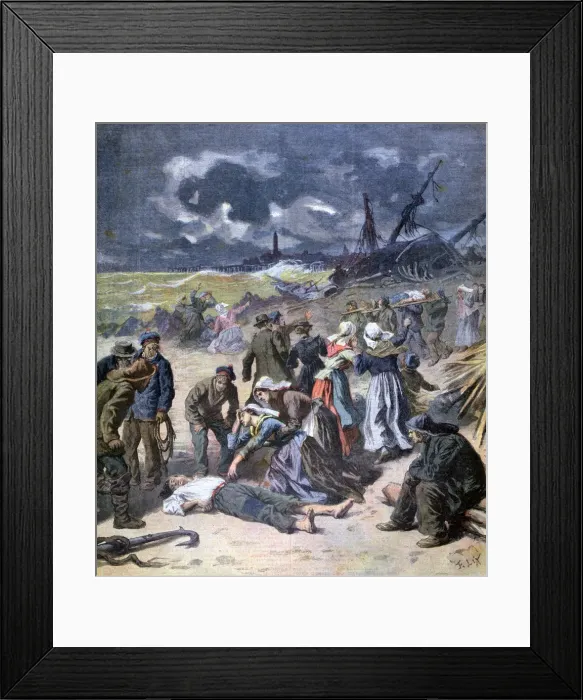 Framed Print : A Storm at Calais, France, 1893. Artist: Frederic Lix Framed Print : A Storm at Calais, France, 1893. Artist: Frederic Lix