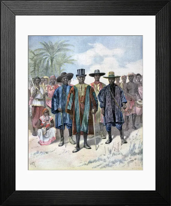 Framed Print : Dahomeans, 1893. Artist: Henri Meyer Framed Print : Dahomeans, 1893. Artist: Henri Meyer