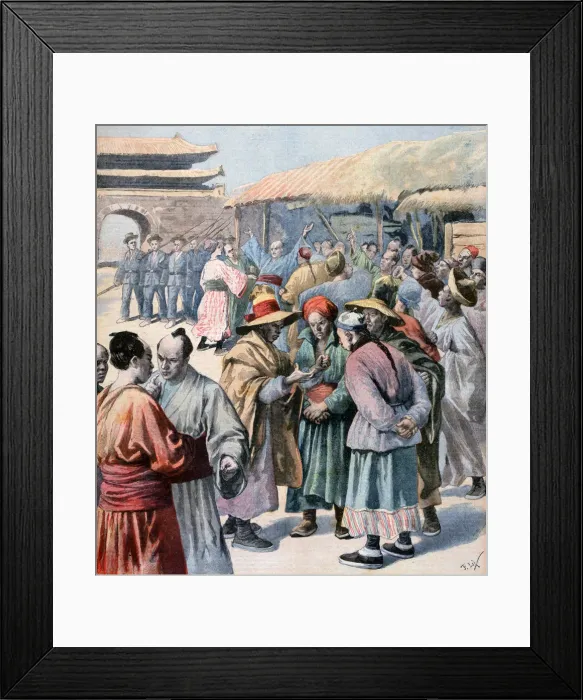 Framed Print : Disturbances in Seoul, Korea, 1894. Artist: Frederic Lix Framed Print : Disturbances in Seoul, Korea, 1894. Artist: Frederic Lix