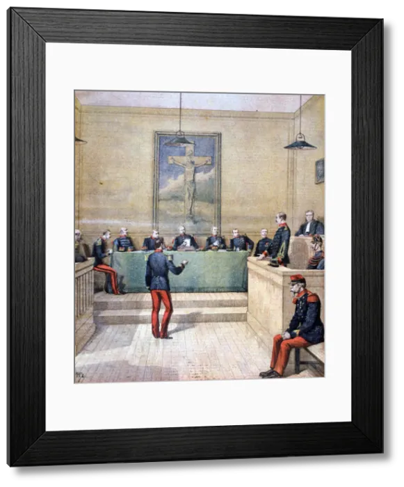 Framed Print : Captain Dreyfus before the court martial, 1894. Artist: Henri Meyer Framed Print : Captain Dreyfus before the court martial, 1894. Artist: Henri Meyer
