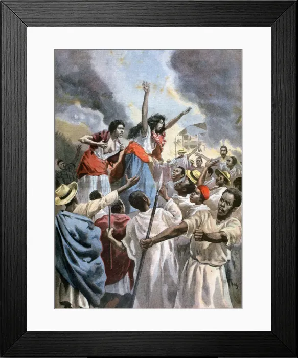 Framed Print : The royal princesses preaching the holy war in Madagascar, 1894. Artist: Oswaldo Tofani Framed Print : The royal princesses preaching the holy war in Madagascar, 1894. Artist: Oswaldo Tofani