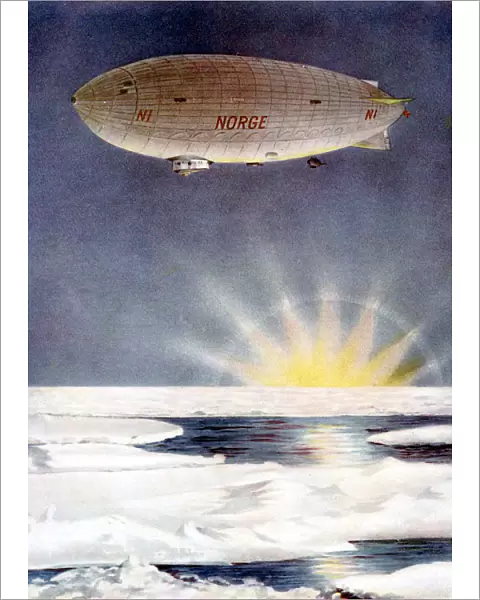 Amundsens airship, the Norge, over the North Pole, 1926