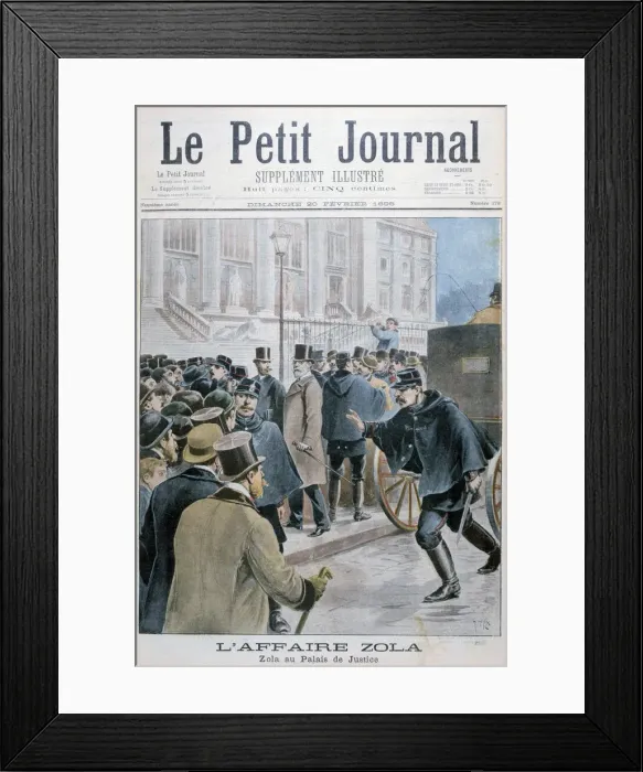 Framed Print : Emile Zola affair, being taken to the Palais de Justice, Paris, 1898. Artist: Henri Meyer Framed Print : Emile Zola affair, being taken to the Palais de Justice, Paris, 1898. Artist: Henri Meyer