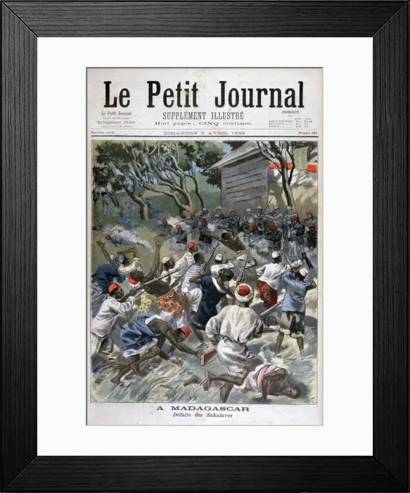 Framed Print : Defeat of the Sakalava, Madagascar, 1898. Artist: F Meaulle Framed Print : Defeat of the Sakalava, Madagascar, 1898. Artist: F Meaulle