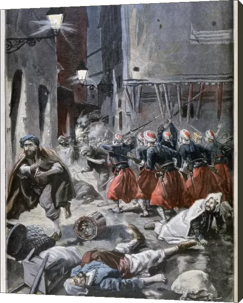 Anti-Jewish riots in Algiers, 1898. Artist: F Meaulle