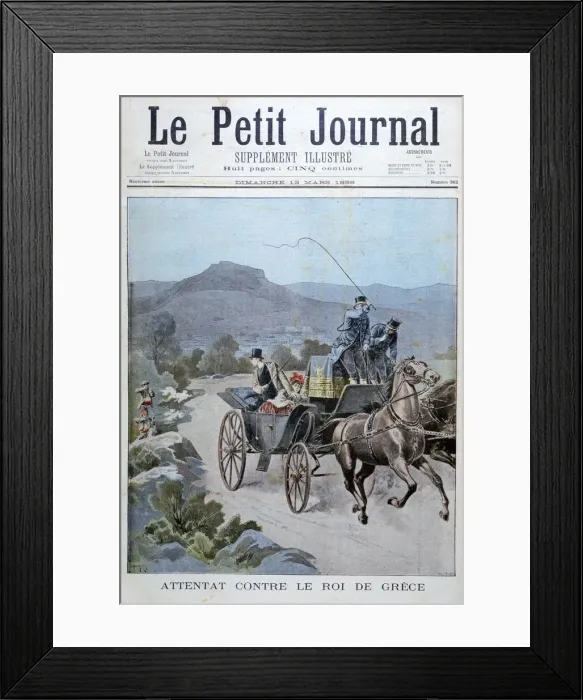 Framed Print : Attempted attack on the King of Greece, 1898. Artist: Henri Meyer Framed Print : Attempted attack on the King of Greece, 1898. Artist: Henri Meyer