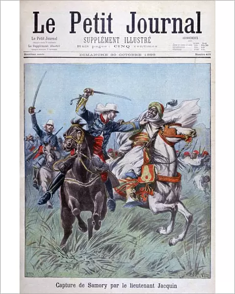 The capture of Toure Samory by Lieutenant Jacquin near Guelemou in 1898. Artist: Henri Meyer
