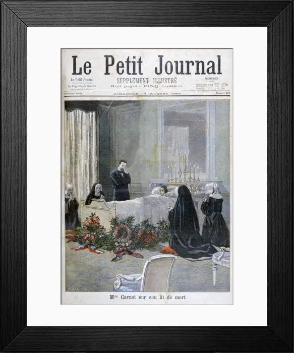Framed Print : The death of the son of Marie Francois Sadi Carnot, 1898. Artist: F Meaulle Framed Print : The death of the son of Marie Francois Sadi Carnot, 1898. Artist: F Meaulle