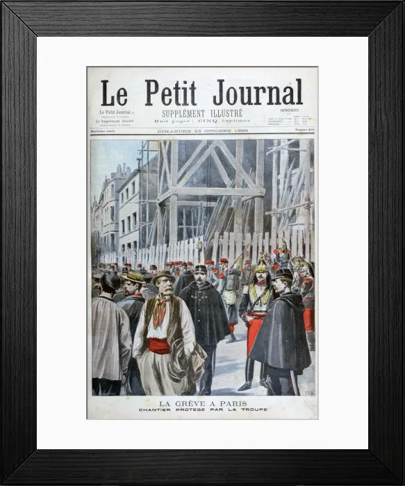 Framed Print : A strike in Paris, 1898. Artist: Henri Meyer Framed Print : A strike in Paris, 1898. Artist: Henri Meyer