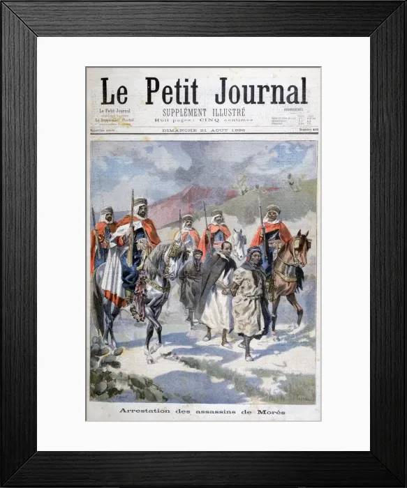 Framed Print : Arrest of the assassins of Mores, Algeria, 1898. Artist: F Meaulle Framed Print : Arrest of the assassins of Mores, Algeria, 1898. Artist: F Meaulle