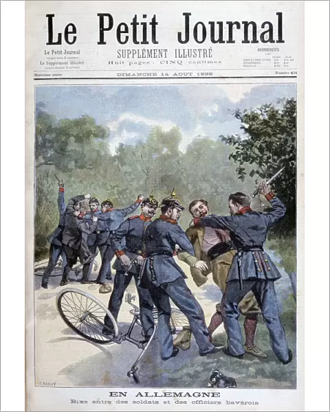 A brawl between German soldiers and Bavarian officers, Germany, 1898. Artist: F Meaulle