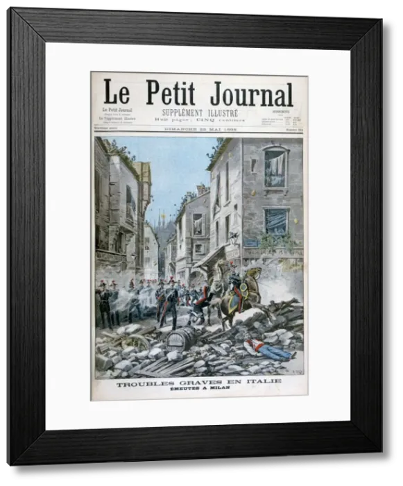 Framed Print : Serious disorders and rioting in Milan, Italy, 1898. Artist: Henri Meyer Framed Print : Serious disorders and rioting in Milan, Italy, 1898. Artist: Henri Meyer