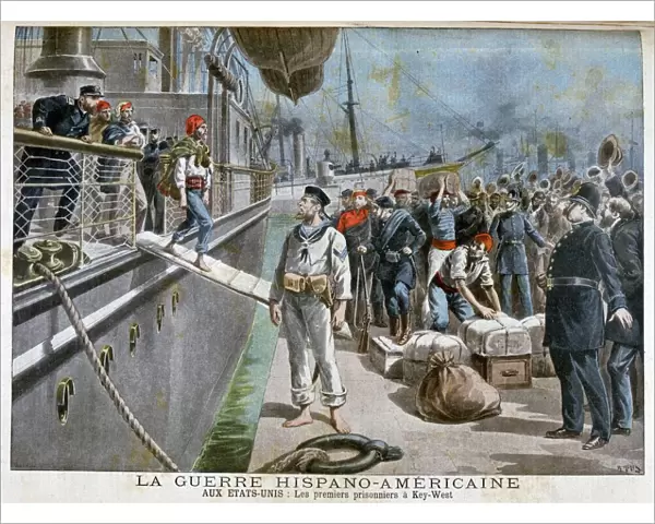 Spanish prisoners arriving at Key-West, Spanish-American War, 1898. Artist: Henri Meyer