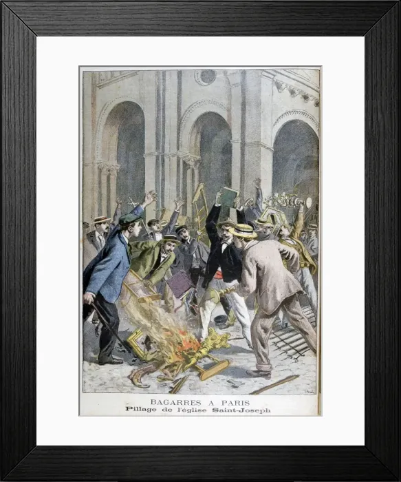 Framed Print : The pillage of Saint Joseph, Paris, 1899. Artist: Henri Meyer Framed Print : The pillage of Saint Joseph, Paris, 1899. Artist: Henri Meyer