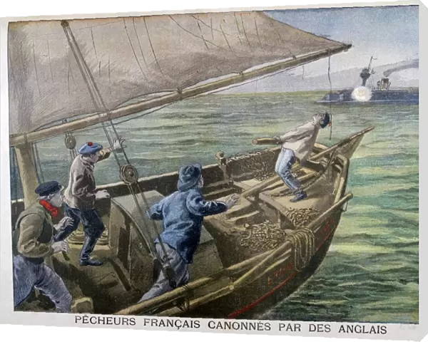 French fishermen fired on by the British, 1899. Artist: Oswaldo Tofani