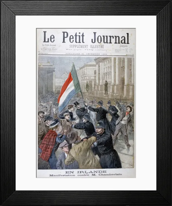 Framed Print : Demonstration against Joseph Chamberlain, Ireland, 1899. Artist: Oswaldo Tofani Framed Print : Demonstration against Joseph Chamberlain, Ireland, 1899. Artist: Oswaldo Tofani