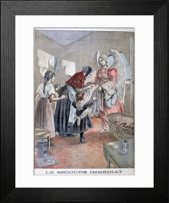 Framed Print : Immediate help, 1899. Artist: Oswaldo Tofani