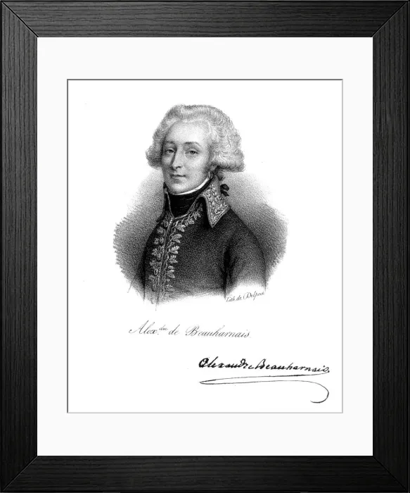Framed Print : Alexandre, Vicomte de Beauharnais (1760-1794), French soldier. Artist: Delpech Framed Print : Alexandre, Vicomte de Beauharnais (1760-1794), French soldier. Artist: Delpech