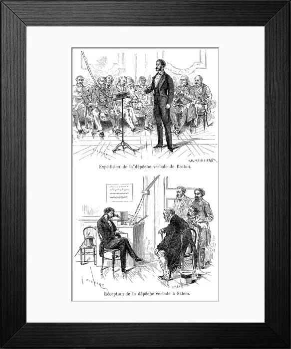 Framed Print : Alexander Graham Bell (1847-1922), Scottish-born American inventor, 1877 (1883) Framed Print : Alexander Graham Bell (1847-1922), Scottish-born American inventor, 1877 (1883)