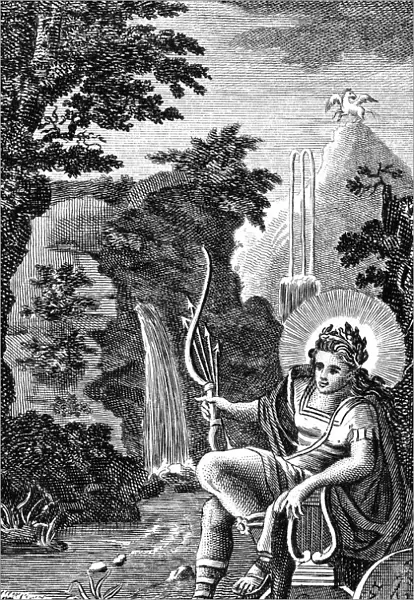 Apollo, Ancient Greek god of music, poetry, archery, prophecy and healing, 1798