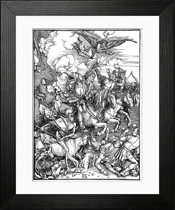 Framed Print : The Four Horsemen of the Apocalypse, 1498. Artist: Albrecht Durer Framed Print : The Four Horsemen of the Apocalypse, 1498. Artist: Albrecht Durer