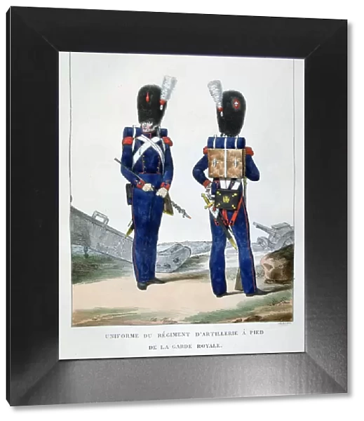Uniform of a regiment of foot artillery of the royal guard, France, 1823. Artist: Charles Etienne Pierre Motte