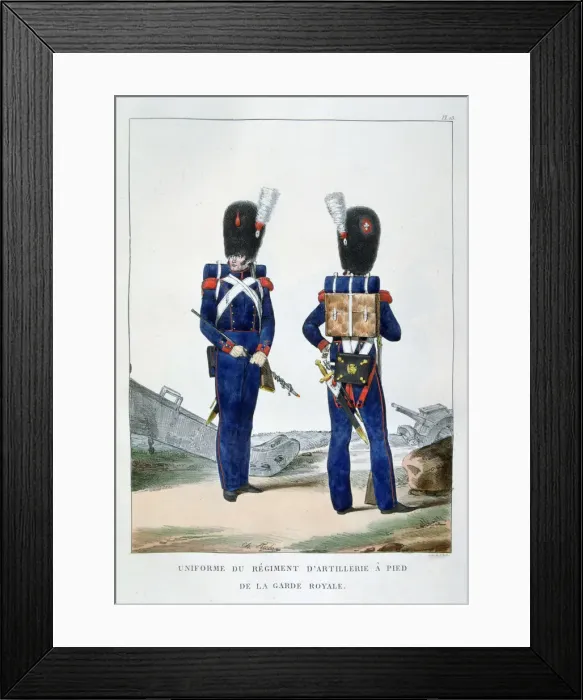 Framed Print : Uniform of a regiment of foot artillery of the royal guard, France, 1823. Artist: Charles Etienne Pierre Motte Framed Print : Uniform of a regiment of foot artillery of the royal guard, France, 1823. Artist: Charles Etienne Pierre Motte