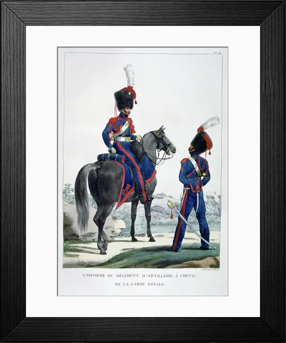 Framed Print : Uniform of a regiment of horse artillery of the royal guard, France, 1823. Artist: Charles Etienne Pierre Motte Framed Print : Uniform of a regiment of horse artillery of the royal guard, France, 1823. Artist: Charles Etienne Pierre Motte