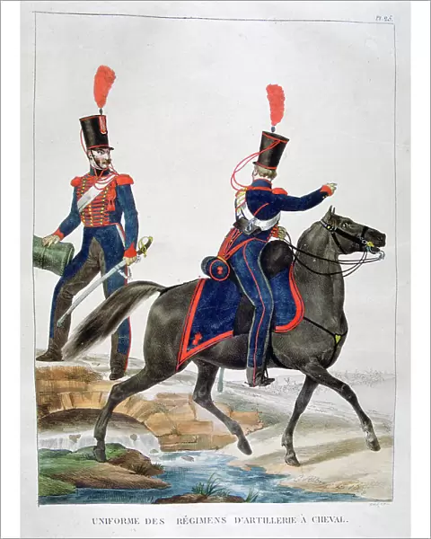 Uniform of a regiment of horse artillery, France, 1823. Artist: Charles Etienne Pierre Motte
