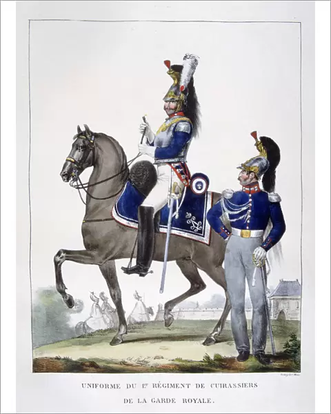 Uniform of the 1st Regiment of Chasseurs of the royal guard, France, 1823. Artist: Charles Etienne Pierre Motte