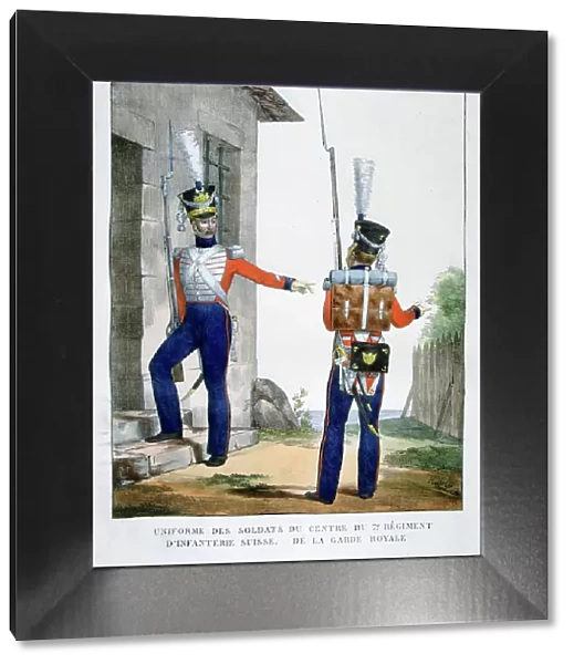 Uniform of the Swiss 7th Regiment of infantry of the royal guard, France, 1823. Artist: Charles Etienne Pierre Motte