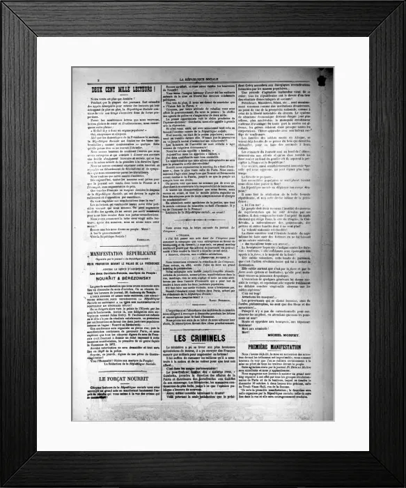 Framed Print : La Republique Sociale newspaper of 13th October 1881