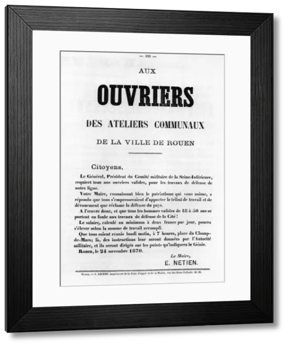 Framed Print : Ouvriers, from French Political posters of the Paris Commune, May 1871 Framed Print : Ouvriers, from French Political posters of the Paris Commune, May 1871