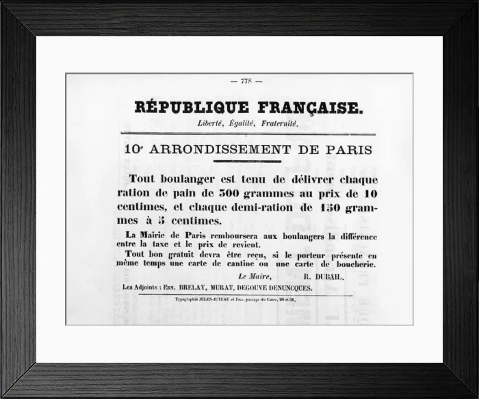Framed Print : 10th Arrondissement de Paris, from French Political posters of the Paris Commune, May 1871 Framed Print : 10th Arrondissement de Paris, from French Political posters of the Paris Commune, May 1871