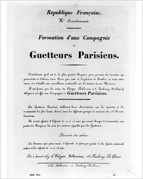 Guetteurs Parisiens, from French Political posters of the Paris Commune, May 1871