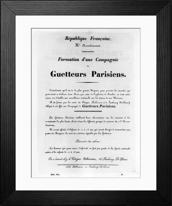 Framed Print : Guetteurs Parisiens, from French Political posters of the Paris Commune, May 1871 Framed Print : Guetteurs Parisiens, from French Political posters of the Paris Commune, May 1871