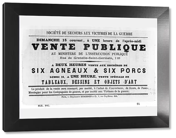 Vente Publique, from French Political posters of the Paris Commune, May 1871