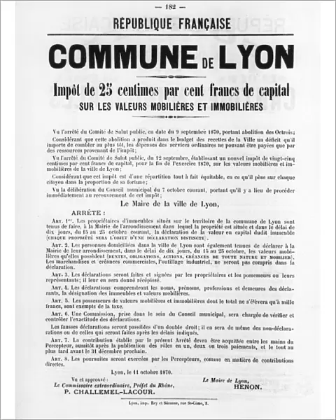 Commune de Lyon, from French Political posters of the Paris Commune, May 1871