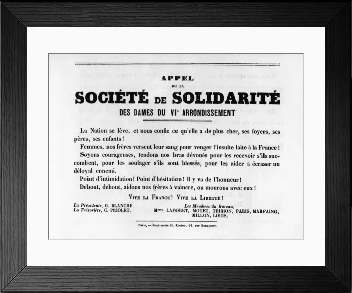 Framed Print : Societe de Solidarite, from French Political posters of the Paris Commune, May 1871 Framed Print : Societe de Solidarite, from French Political posters of the Paris Commune, May 1871