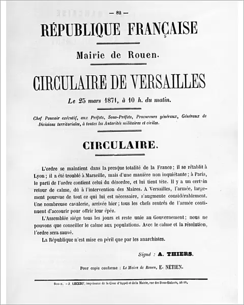 Circulaire de Versailles, from French Political posters of the Paris Commune, May 1871