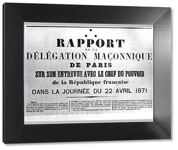 Rapport de la Delagation Maconnique, from French Political posters of the Paris Commune