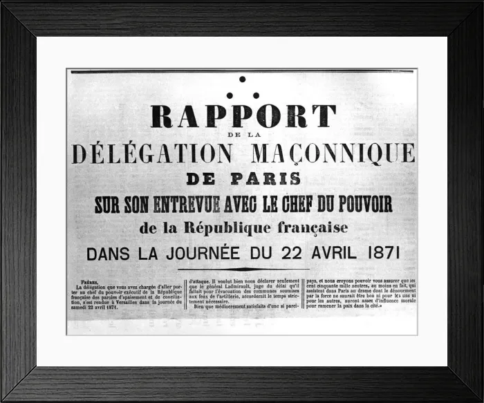 Framed Print : Rapport de la Delagation Maconnique, from French Political posters of the Paris Commune Framed Print : Rapport de la Delagation Maconnique, from French Political posters of the Paris Commune