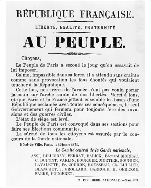 Au Peuple, from French Political posters of the Paris Commune, May 1871