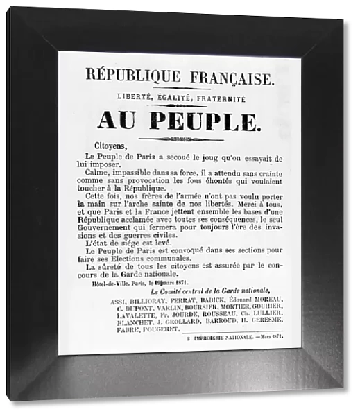 Au Peuple, from French Political posters of the Paris Commune, May 1871