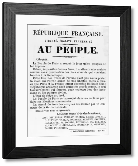 Framed Print : Au Peuple, from French Political posters of the Paris Commune, May 1871 Framed Print : Au Peuple, from French Political posters of the Paris Commune, May 1871