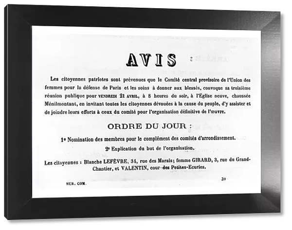 Avis, from French Political posters of the Paris Commune, May 1871