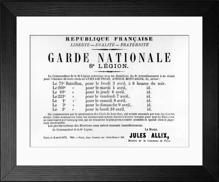 Framed Print : Garde Nationale 8th Legion, from French Political posters of the Paris Commune, May 1871 Framed Print : Garde Nationale 8th Legion, from French Political posters of the Paris Commune, May 1871