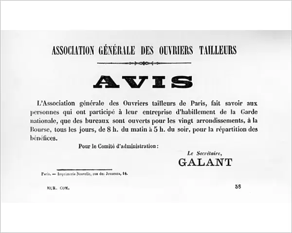 Avis, from French Political posters of the Paris Commune, May 1871