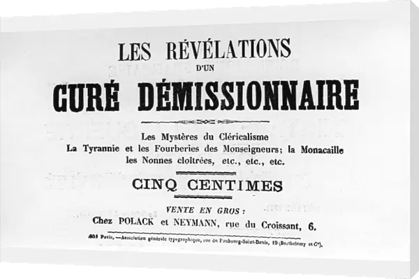 Cure Demissionnaire, from French Political posters of the Paris Commune, May 1871
