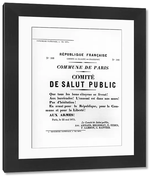 De Salut Public, from French Political posters of the Paris Commune, May 1871